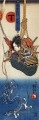 Koga saburo Suspendeding einen Korb beobachten einen Drachen Utagawa Kuniyoshi Ukiyo e